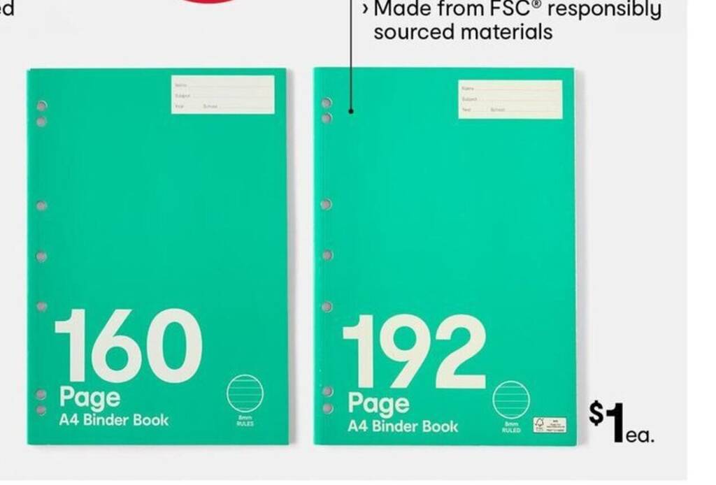A4 Binder Book offer at Kmart