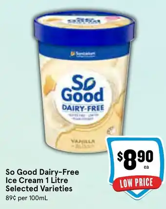 IGA So Good Dairy-Free Ice Cream 1 Litre Selected Varieties offer