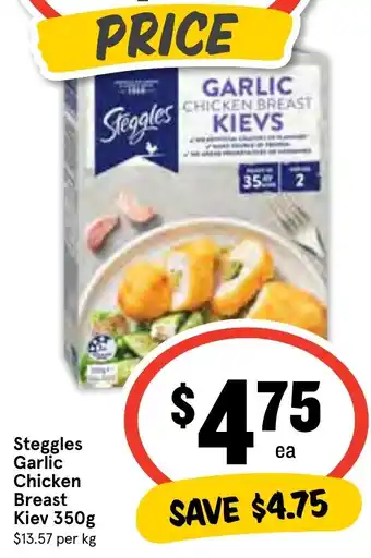 IGA Steggles Garlic Chicken Breast Kiev 350g offer