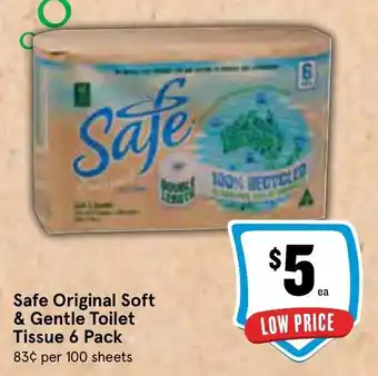 IGA Safe Original Soft & Gentle Toilet Tissue 6 Pack offer