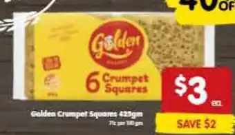Spar Golden Crumpet Squares 425gm offer