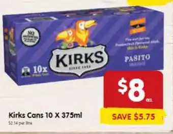 Kirks Cans 10 X 375ml
