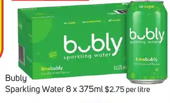 Foodland Bubly Sparkling Water 8 x 375ml offer