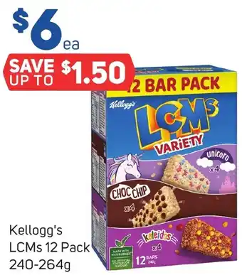 Foodland Kellogg's LCMs 12 Pack 240-264g offer