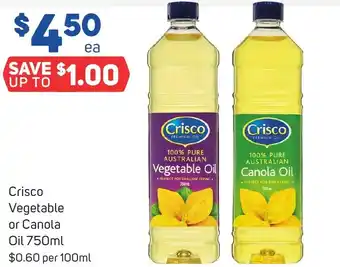 Crisco Vegetable or Canola Oil 750ml