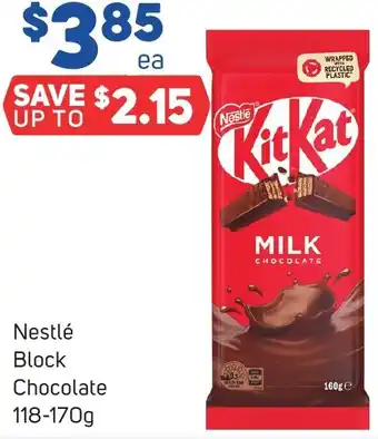 Foodland Nestlé Block Chocolate 118-170g offer