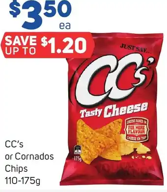 Foodland CC's or Cornados Chips 110-175g offer
