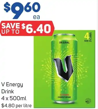 Foodland V Energy Drink 4 x 500ml offer