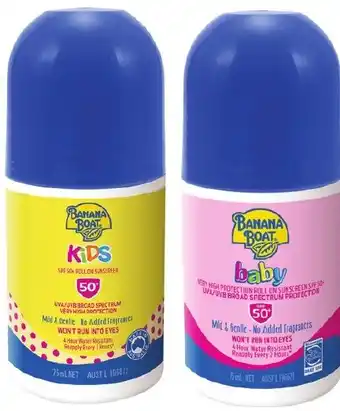 Foodland Banana Boat SPF 50+ Baby or Kids Roll On Sunscreen offer