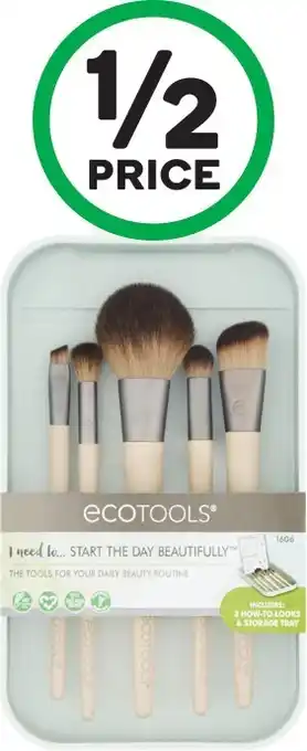 Woolworths Ecotools Start The Day Beautifully Bamboo Cosmetics Brushes Set offer