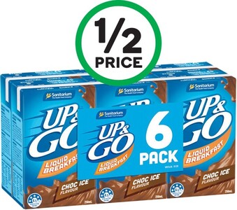 Woolworths Sanitarium Up & Go or Up & Go Energize 6 x 250ml offer