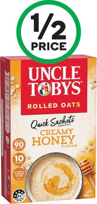 Woolworths Uncle Tobys Oats Sachets 320-350g Pk 8/10 offer