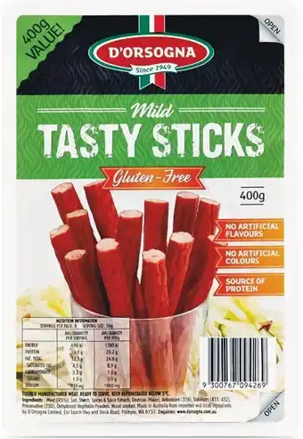 Du2019Orsogna Tasty Sticks 400g u2013 From the Deli
