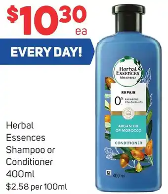 Foodland Herbal Essences Shampoo or Conditioner 400ml offer