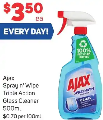 Foodland AJAX Spray n' Wipe Triple Action Glass Cleaner 500ml offer