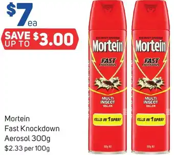 Foodland Mortein Fast Knockdown Aerosol 300g offer