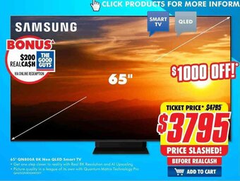 The Good Guys Samsung - 65" QN800A 8K Neo QLED Smart TV offer
