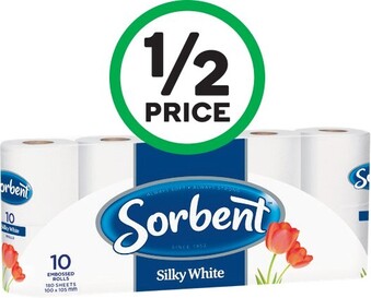 Woolworths Sorbent Toilet Tissue Pk 10 offer