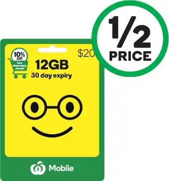 Woolworths Woolworths Mobile 12GB* offer