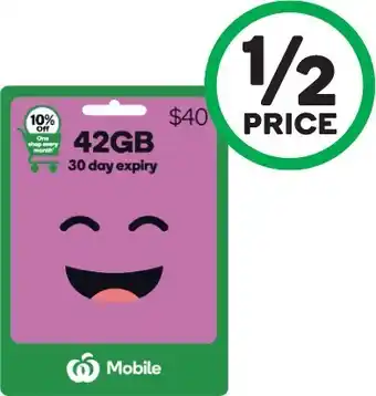 Woolworths Woolworths Mobile 42GB* offer