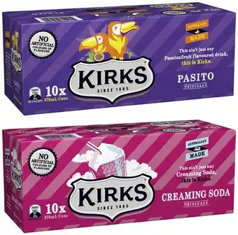 Coles Kirks soft drink 10x375ml offer