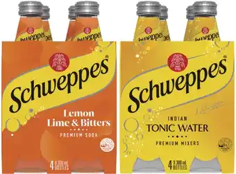 Coles Schweppes mixers or soft drink 4x300ml offer