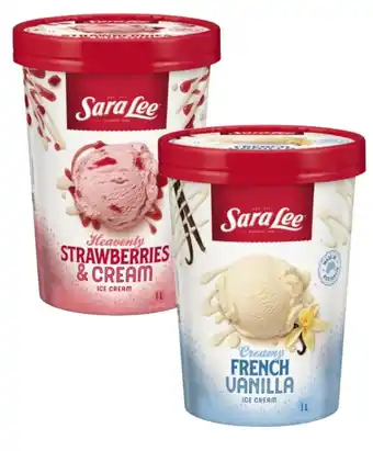 Coles Sara lee ice cream 1 litre offer