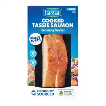 Woolworths Tassal hot smoked salmon natural 150g offer