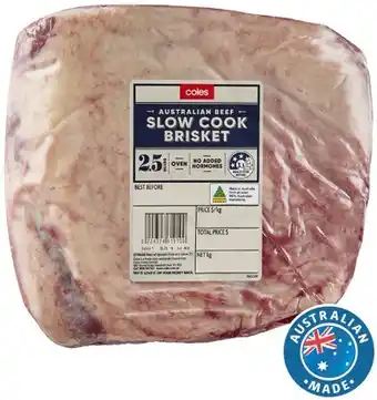 Coles Coles australian no added hormones slow cook beef brisket offer