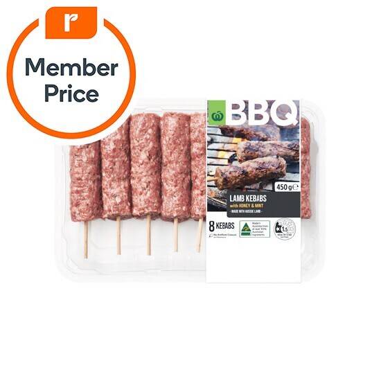 Woolworths bbq beef, lamb or pork kebabs 450g offer at Woolworths