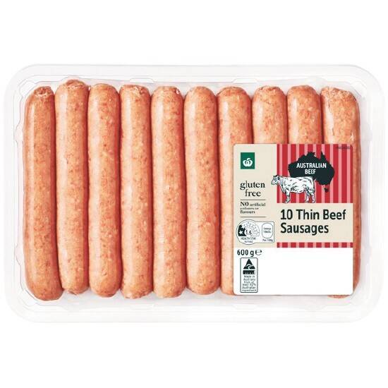 Woolworths thin beef sausages 600g offer at Woolworths