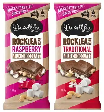 Coles Darrell lea block chocolate 160g-180g offer