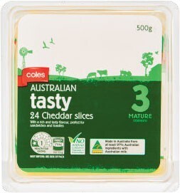 Coles Coles Tasty Cheese Slices 500g offer