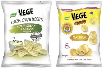 Coles Vege chips 100g or rice crackers 75g offer