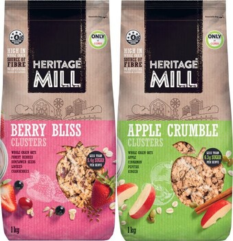 Coles Heritage Mill Muesli or Clusters 1kg offer