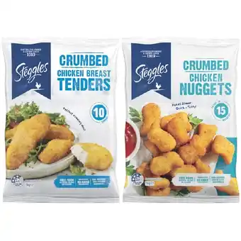 Woolworths Steggles chicken nuggets, tenders or alphabites 1 kg offer