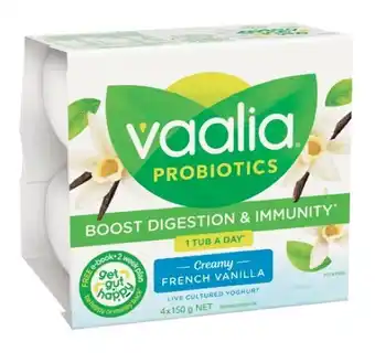 Coles Vaalia probiotics yoghurt 4x150g offer