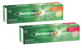 Coles Berocca energy effervescents 15 pack^ offer