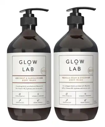 Coles Glow lab body wash 900ml offer