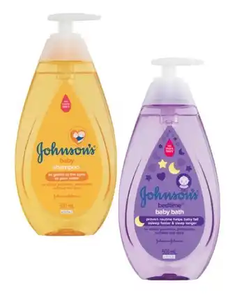 Coles Johnson's bedtime baby bath or baby shampoo 500ml offer