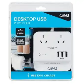 Woolworths Crest power hub 2 socket 3 usb offer