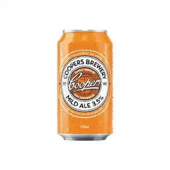 Woolworths Coopers mild ale cans 24x375ml offer