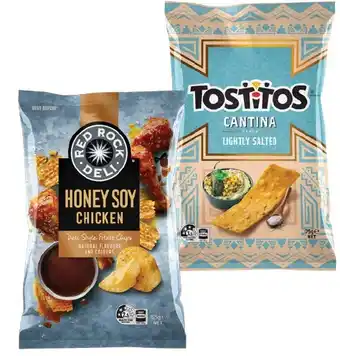 IGA Red rock deli chips, crackers or tostitos tortilla corn chips offer