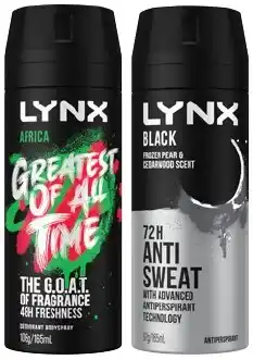 IGA Lynx antiperspirant or deodorant body spray 165ml offer