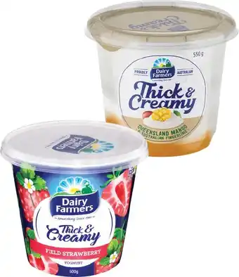 IGA Dairy farmers thick & creamy yoghurt 550-600g offer