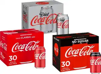 BIG W Coca-cola 30-pack can varieties 375ml offer