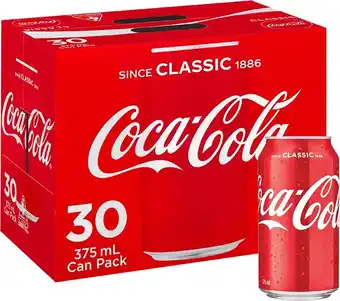 BIG W Coca-cola 30-pack cans 375ml offer
