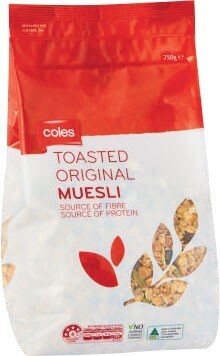 Coles Coles Toasted Original Muesli 750g offer