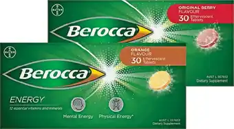 Pharmacist Advice Berocca energy original berry or orange flavour 30 effervescent tablets offer