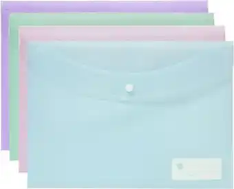 BIG W Marbig assorted a4 doculope wallets - pastel offer